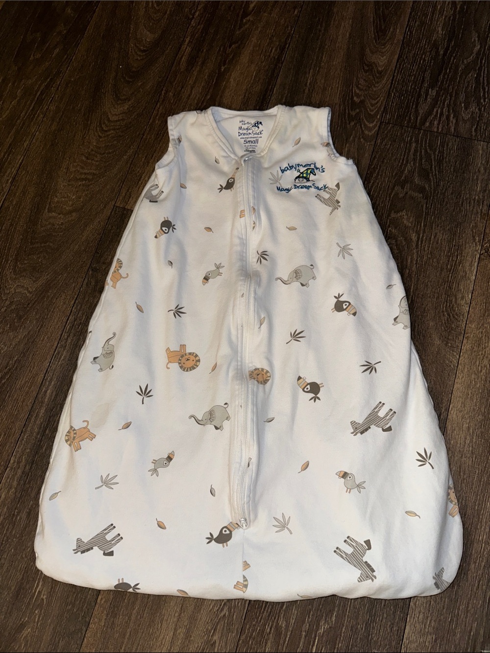 Baby Merlins Magic Dream Sack White Animal Print Sleep Sack